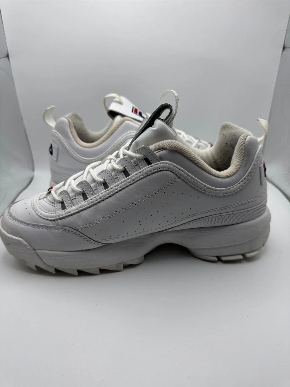 Fila Shoes Mens 9 Disruptor II Sneaker White Lace Up Low Top Comfort